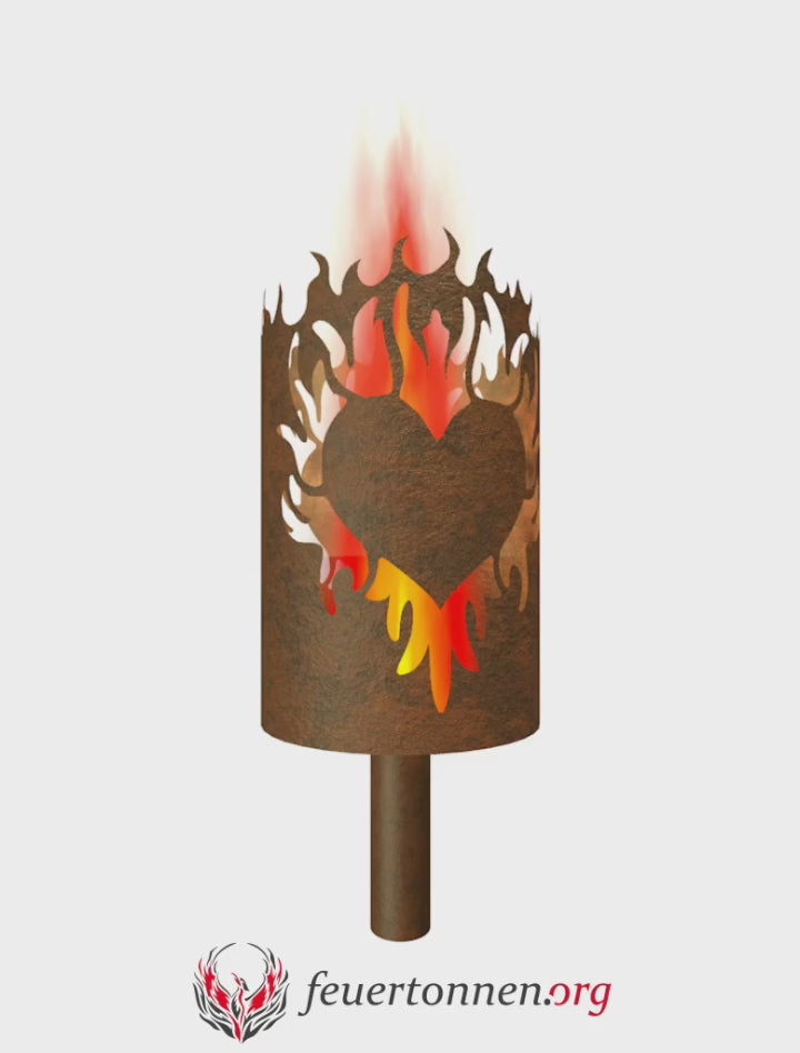 Gartenfackel Flammenherz beidseitig