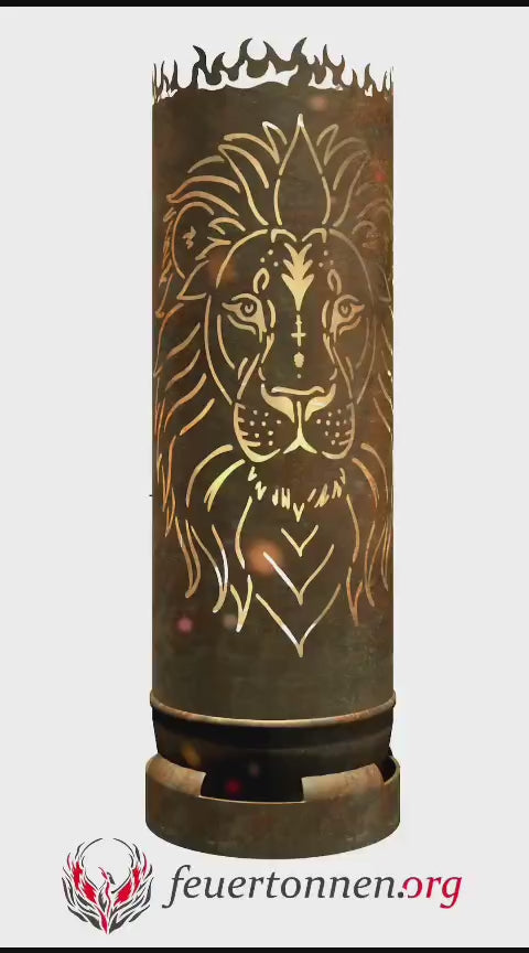 Feuertonne Löwe