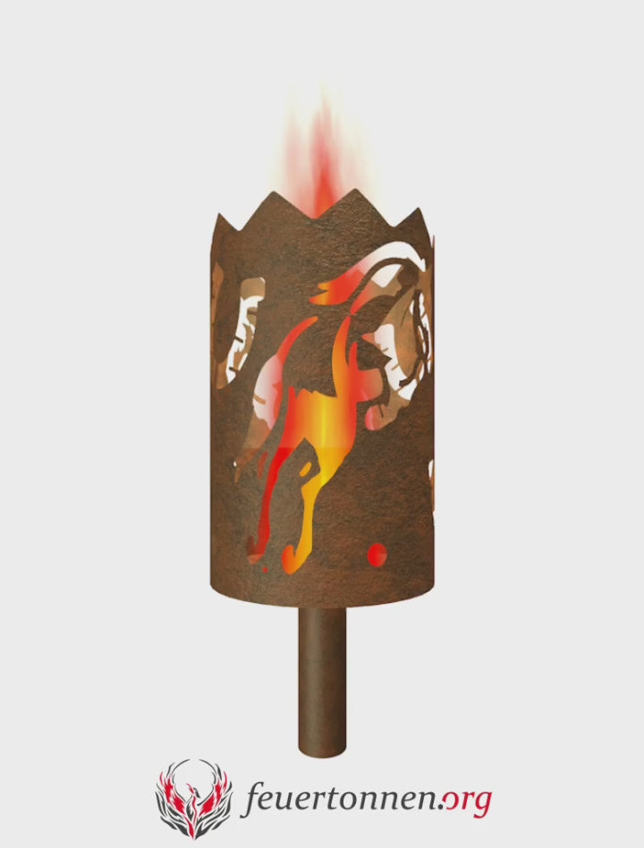 Gartenfackel Pferd & Hufeisen