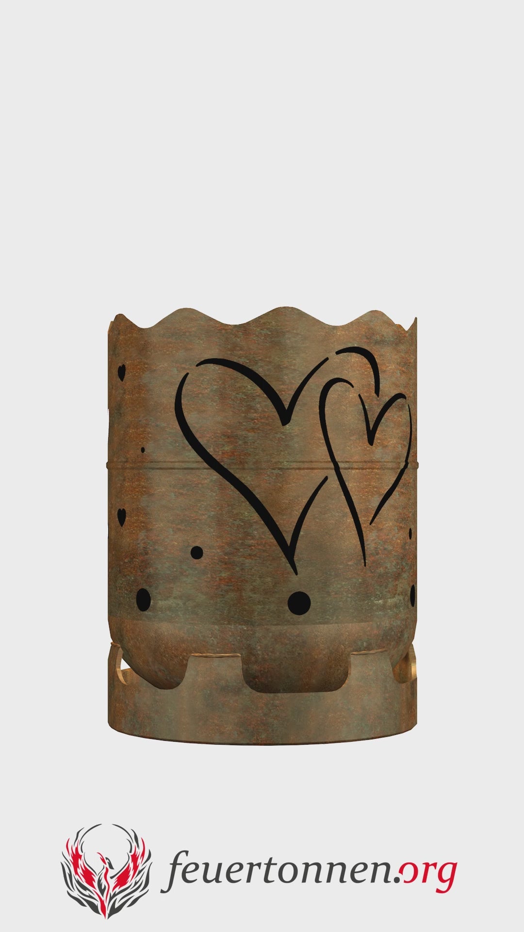 Feuertonne Herzen personalisiert
