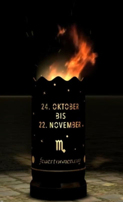 Dropslik Feuertonne "Sternzeichen Skorpion" - feuertonnen.org