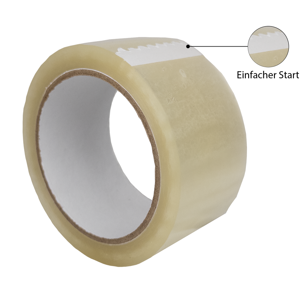 Transparentes Klebeband - Leise abrollend - 50mm x 66m - ca. 50µm