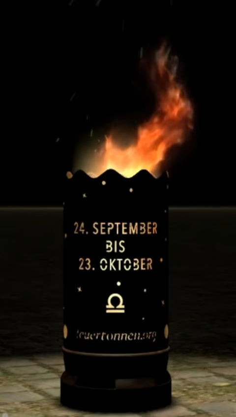 Dropslik Feuertonne "Sternzeichen Waage" - feuertonnen.org