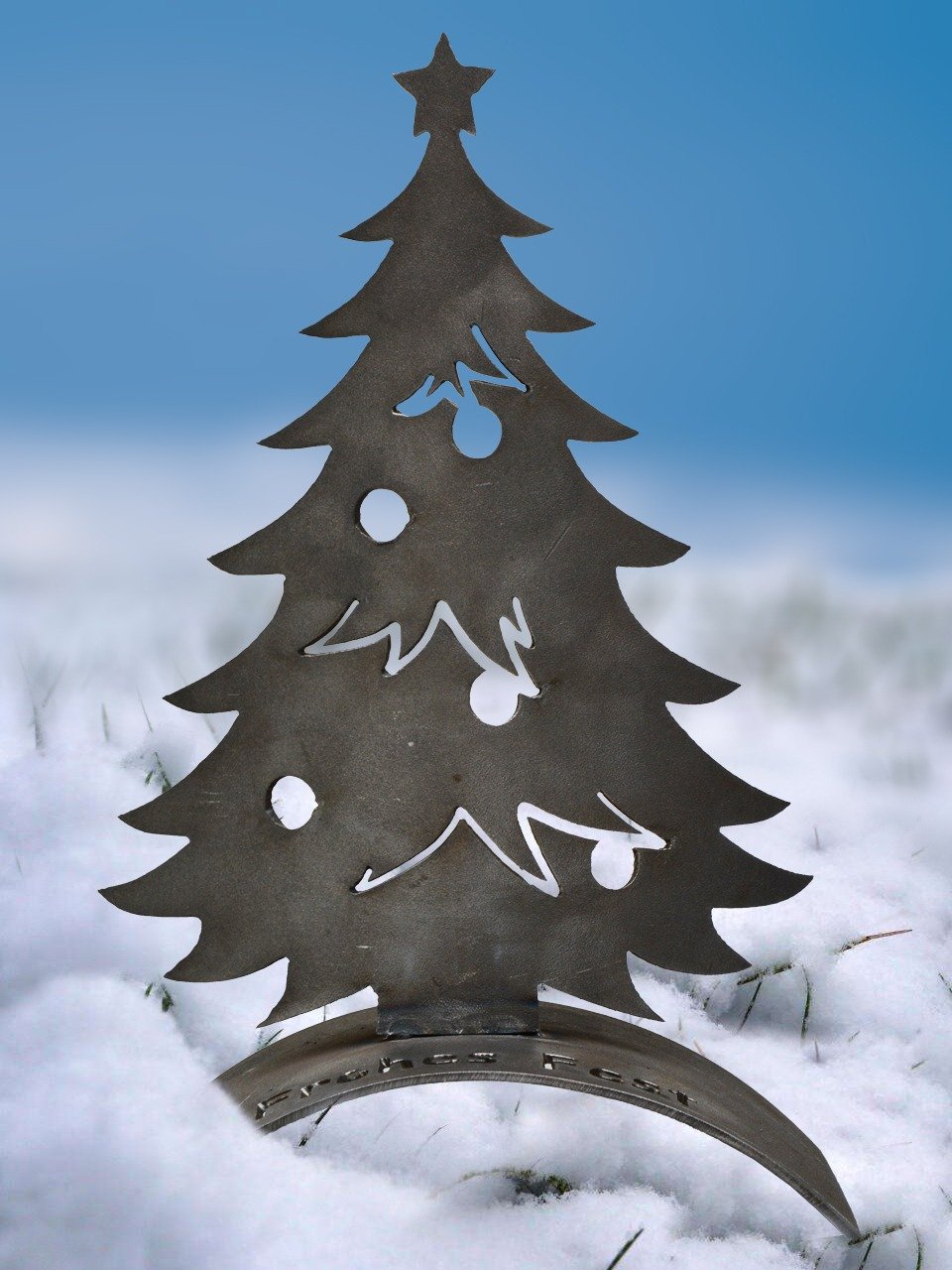 Weihnachtsbaum mit Schrift als Standdeko