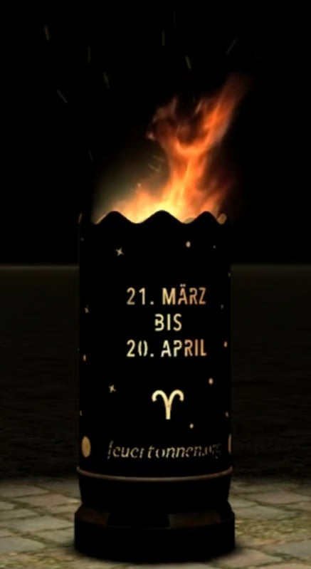 Dropslik Feuertonne "Sternzeichen Widder" - feuertonnen.org